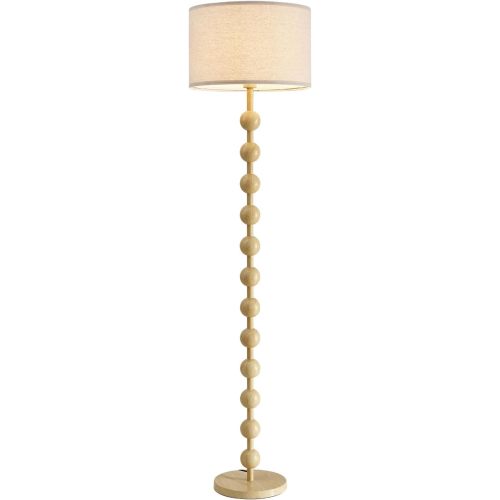 Modern Dimmable Floor Lamp for Living Room Bedroom, Tall Standing Lamp with Fabric Shade for Home Office Dining Room Standing Tall Light with Remote Control with LED E26 Bulb