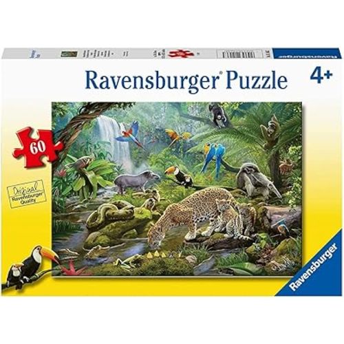 Ravensburger Rainforest Animals 60-Piece Jigsaw Puzzle | Engaging and Educational Fun | Perfectly Fitting Unique Pieces | Durable for Repeat Use | Ideal Gift for Kids Aged 4-8 Years