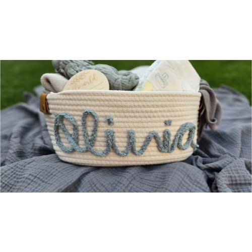 Baby Shower Personalized Gift Basket, Baby Gift Basket Rope Cotton Basket Baby Gift Basket Toy Basket Storage Basket Baby Name Gift - Etsy