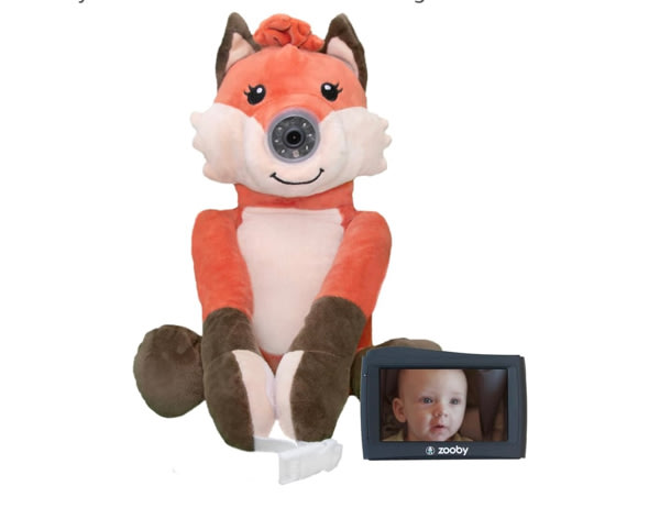 Zooby Wireless Baby Car 4.3" HD Monitor, Cuddly Plush Fox Camera
