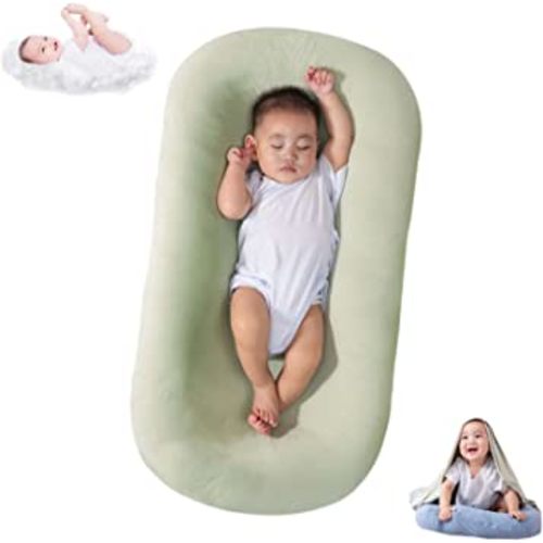 HEOLIEN Baby Lounger Pillow for Newborn 0-24 Months, Newborn Lounger Nest Sleeper, Infants Lounger Pillow Soft Breathable (Green,0-8Months)