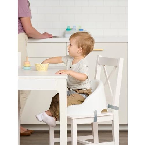 Regalo Baby Basics™ Booster Seat, White, Three-Point Safety Harness, Easily Wipeable, Sturdy & Durable Plastic