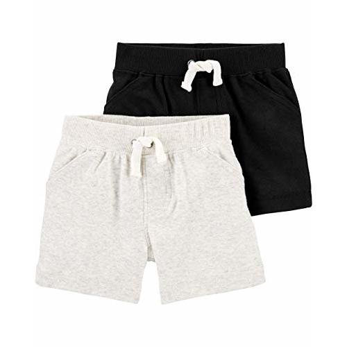 Carter's Baby Boys 2 Pack Pants, Heather/Black Shorts, Newborn