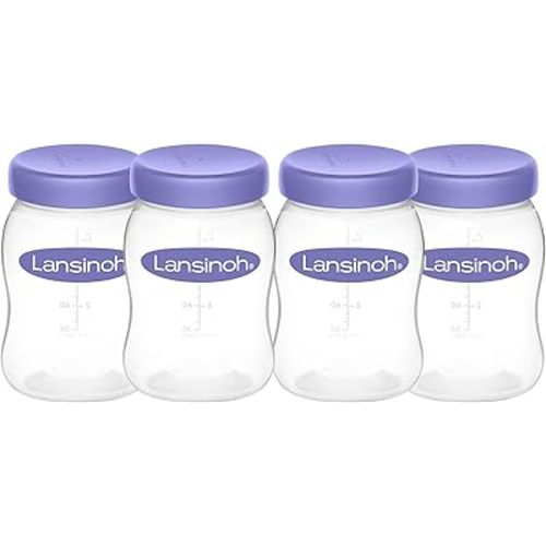 Lansinoh Breastmilk Storage Breast Pump Bottles, 4 Count