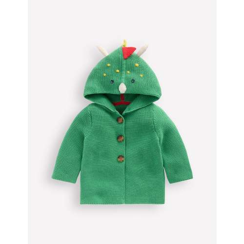 Novelty Knitted Jacket-Aloe Green Dino