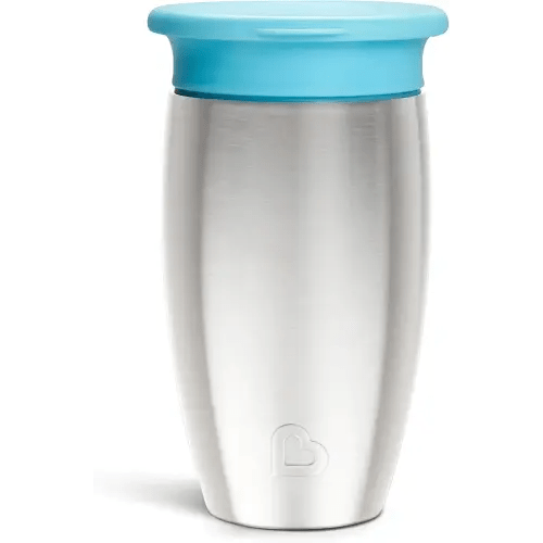 Munchkin® Miracle® 360 Toddler Sippy Cup with Lid, Spill Proof, 10 Ounce, Stainless Steel, Blue