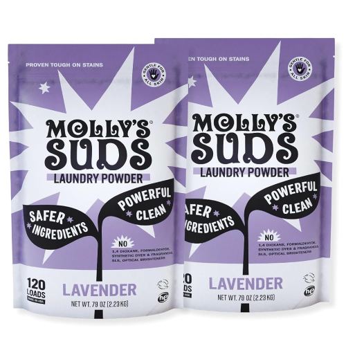 Molly's Suds Original Laundry Detergent Powder | Clean Laundry Detergent Powder for Sensitive Skin | Simple, Effective Ingredients, Stain Fighting | 240 Loads (Lavender)