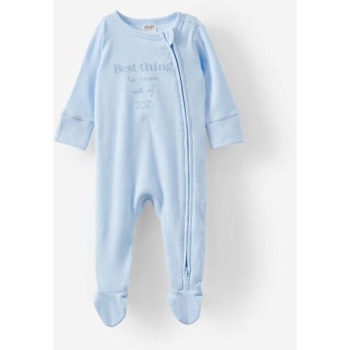 Organic Pointelle Zip All In One Romper, 0-3M