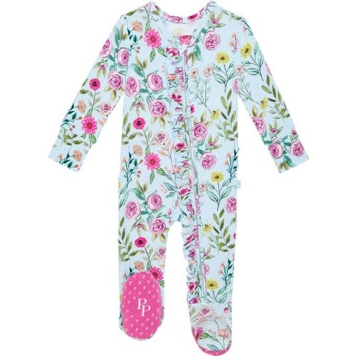 Tasha Ruffle Zip Footie, 0-3M