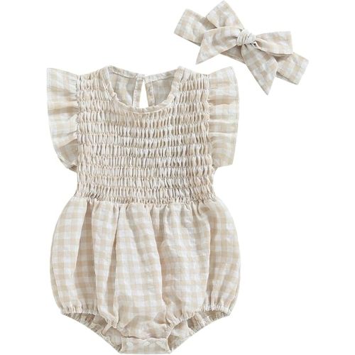 Newborn Baby Girl Bodysuit Sleeveless Halter Frill Romper One-piece Jumpsuit with Headband Summer Clothes Set