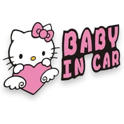 Anime Baby in Car Vinyl Decal Sticker | Cute Baby on Board Vinyl Decal for Car Window SUV Truck | Children Safety Sign Car Decor Anime Style Warning for Rear Windshield Door Bumper Kawaii Japanese