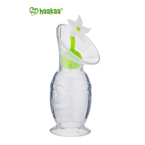 Haakaa Silicone Breast Pump with Suction Base and Flower Stopper 100% Food Grade Silicone BPA PVC and...