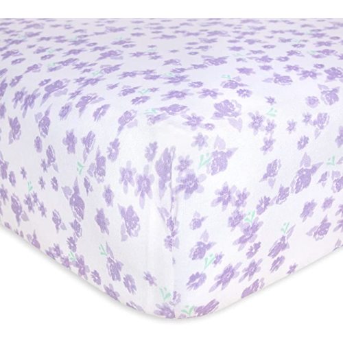 Burt's Bees Baby - Fitted Crib Sheet, 100% Organic Cotton Crib Sheet for Standard Crib and Toddler Mattresses, Ditsy Rose Garden