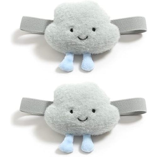 Sheicon 1 Pair Cartoon Curtain Buckle Tie Back Curtain Holdbacks Plush Animal Curtain Buckle for Kids Child Nursery Room Window Decorations (Clouds Soft Green, 1 Pair)