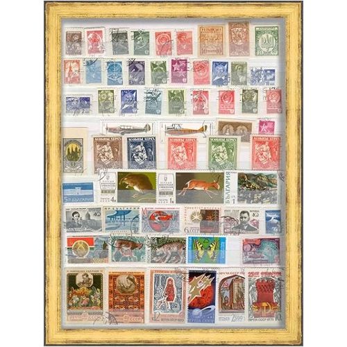 24x18 Gold Shadowbox Frame - Shadow Box Frame Interior Size 24x18 by 1.25 Inches Deep - Gold Frame Made to Display Items Up to 1.25 Inches Deep! Includes Shatter Resistant Acrylic, Backing, Hardware