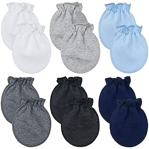 6 Pairs Newborn Baby Mittens No Scratch Infant Gloves Mitten for Baby 0-6 Months