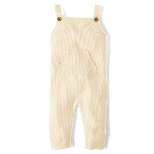 Baby Girls Ribbed Overalls - Homegrown by Gymboree - Tan