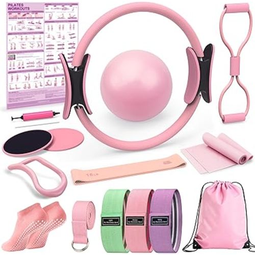 Pilates Kit for Home Workouts, Pilates Equipment Ring and Ball Set, Pilates Essentials Kit for Women, Home Pilates Workout Kit, Pilates Starter Kit for Women at Gym Studio Travel