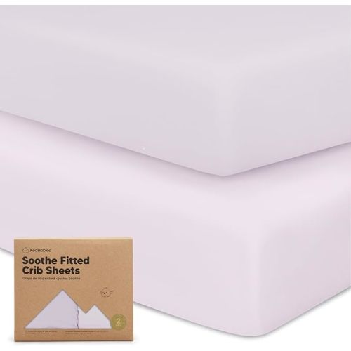 KeaBabies 2-Pack Organic Crib Sheets for Boys, Girls - Fitted Crib Mattress Sheet Neutral, Breathable Jersey Cotton Cover for Baby Bed, Toddler Mattress, Soft & Cute Prints (Thistle)