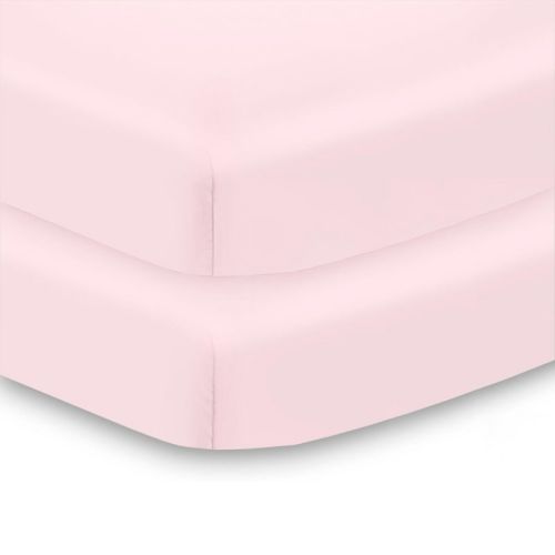 Breathablebaby All-in-one Fitted Sheet & Waterproof Cover, For 38" X 24" Mini Crib Mattress (2-pack), Lavender