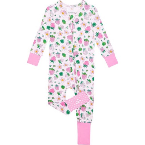 Kyra Strawberry Print Fitted Convertible Footie Pajamas