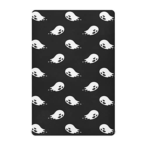 Mazeann Halloween Ghost Crib Sheets Soft Breathable Fitted Baby Crib Sheets Mattress Cover for Girl Boys, 52" x 28" x 9"