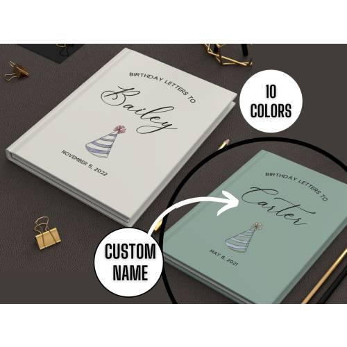 Birthday Keepsake Journal Personalized Birthday Memory Book New Baby Shower Gift for New Mom Custom Notebook Parent of Toddler Kids Letters