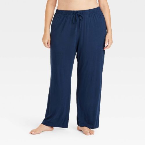 Women's Cloud Knit Pajama Pants - Auden™ Heathered Gray 3X: Modal-spandex, Elastic Waist, Side Pocket