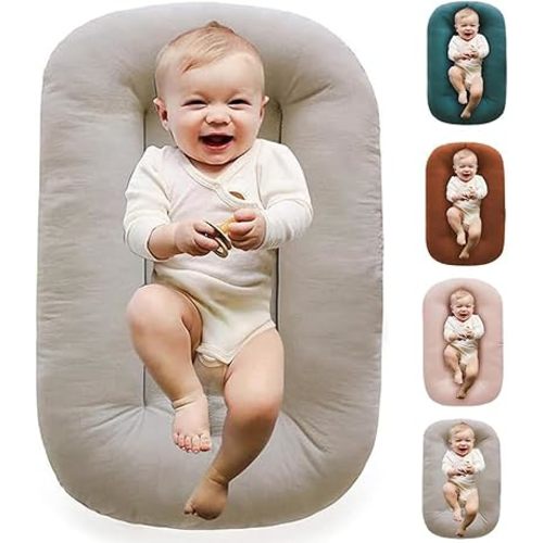 Baby Lounger, Lounger Pillow for 0-24 Months (Beige)