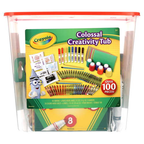 Crayola Creativity Tub, Art Set, 102 Pcs, Arts & Craft Supplies, Creative Toys, Gift for Kids,