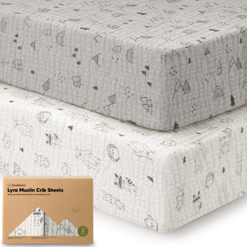 Nordic_Lyra Muslin Crib Sheet For Baby Nursery Cot | KeaBabies