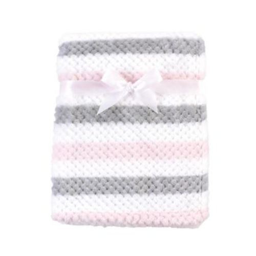 Infant Girl Plush Waffle Blanket, Pink Unicorn, One Size