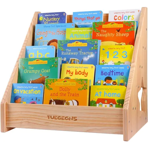 Montessori Bookshelf,Toddler Bookshelf for Kids,Organize Your Little One's Reading Adventure with Our Kids Bookshelf - Perfect for Kids!(Wood)