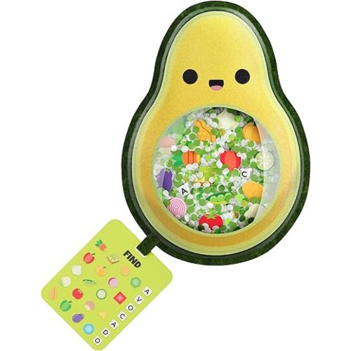 BIZYBOO - The Original Seek & Find Plush - Hidden Object Search Problem Solving Educational Matching Game for Kids 2 and Up (Guac)