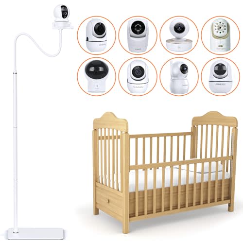 KIMILAR Baby Monitor Mount, Baby Monitor Floor Stand Compatible with Infant Optics DXR-8 Pro,Nanit Pro,HelloBaby,Єufy,Vtech,ANMEATE Baby monitor Camera, Adjustable Height Baby Monitor Holder