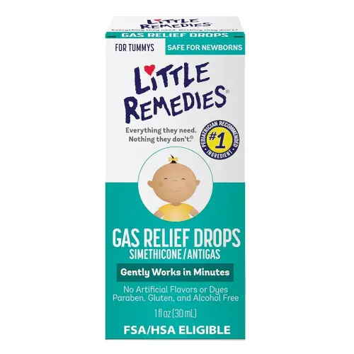 Little Remedies Newborn Gas Relief Drops, Relieves Discomfort From Gas, Baby Medicine with No Artificial Flavors or Dyes, Natural Berry Flavor, 1 Fl Oz