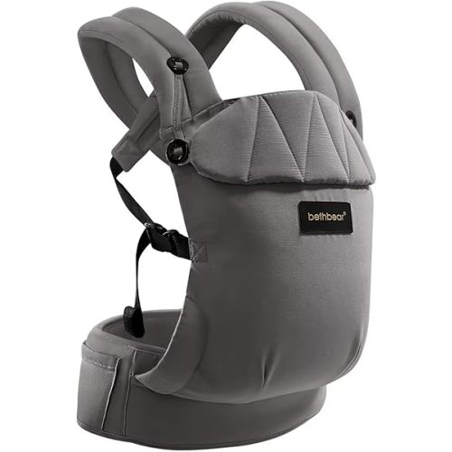 Baby Carrier for Newborn to Toddler 7-45 lbs with Natural Material, Ergonomic Design,Versatile and Adjustable,Hands Free for Moms&Dads,Gray