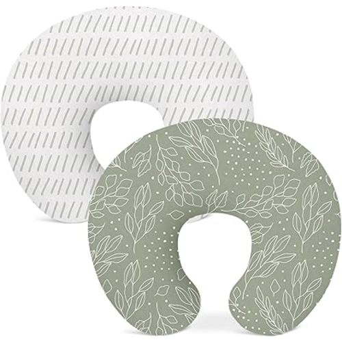 Nursing Pillow Covers 2 Pack, Breastfeeding Pillow Slipcovers Soft and Stretchy, Nursing Covers for Baby Girls Boys Newborn