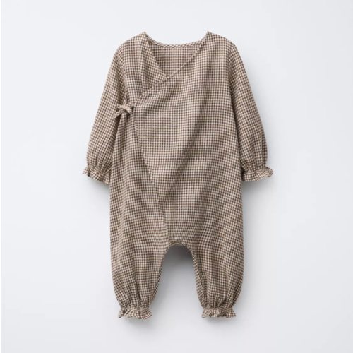 PLAID ROMPER - Brown / Ecru | ZARA United States