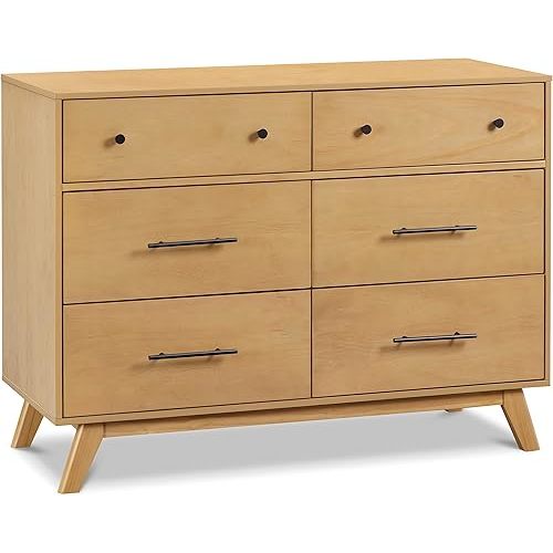 DaVinci Otto 6-Drawer Baby Dresser for Bedroom - GREENGUARD Gold Certified - Multi-Purpose Storage Double Chest of Drawers for Boys and Girls - Dresser for Kids Bedroom, Living Room, Nursery - Honey