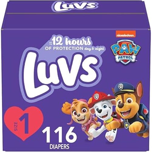 Luvs Size 1 Baby Diapers, Platinum Protection Bluey Diapers for Day & Night, Size 1, 116 Count (Packaging May Vary)