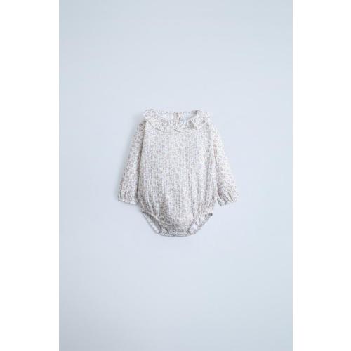 FLORAL DOTTED MESH BODYSUIT - Ecru | ZARA United States