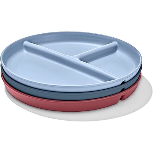 OXO Tot Stackable Divided Plates Set - 3pk - Dark