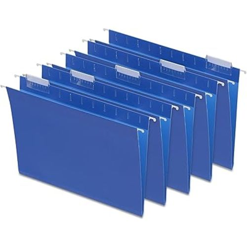 Staples Hanging File Folders, 1/5-Cut Tab, Letter Size, Includes Tabs & Paper Inserts, Perfect for Home, Office, Classroom, 25-Pack, Blue