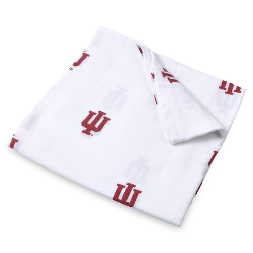 Indiana Hoosiers Three Little Anchors Infant 47'' x 47'' Muslin Swaddle Blanket - White