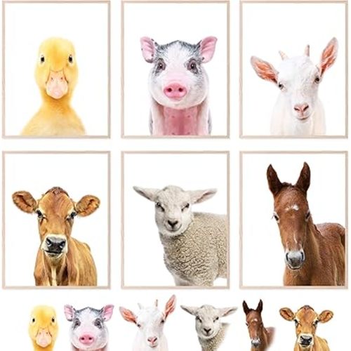 Insire Baby Animal Prints for Nursery, Wall Art Poster, Baby Animal Nursery Decor - (8x10 Unframed)