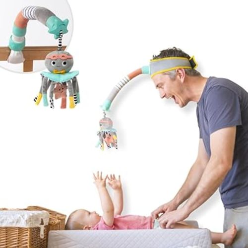 DINGLE DANGLE - Baby Gift Set - 3 in 1 Diaper Changing Helper Headband, Baby Mobile, & Sensory Rattle; Newborn Essentials Must Haves - Great Baby Registry or Shower Gift - Featured on Shark Tank
