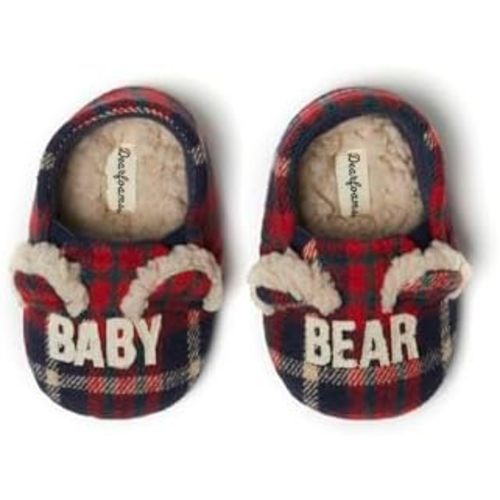 Dearfoams Unisex-Baby Gifts for Kids Matching Christmas Holiday Lil Bear Slipper