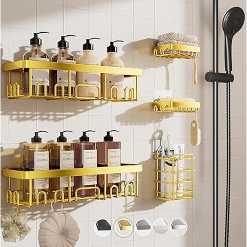 Kennedy’s Bath Caddy 5-Pack | Gold Organizer