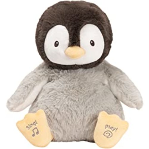 GUND Baby Animated Kissy The Penguin Stuffed Animal Plush for Baby Boys and Girls, Black/White/Grey, 12"